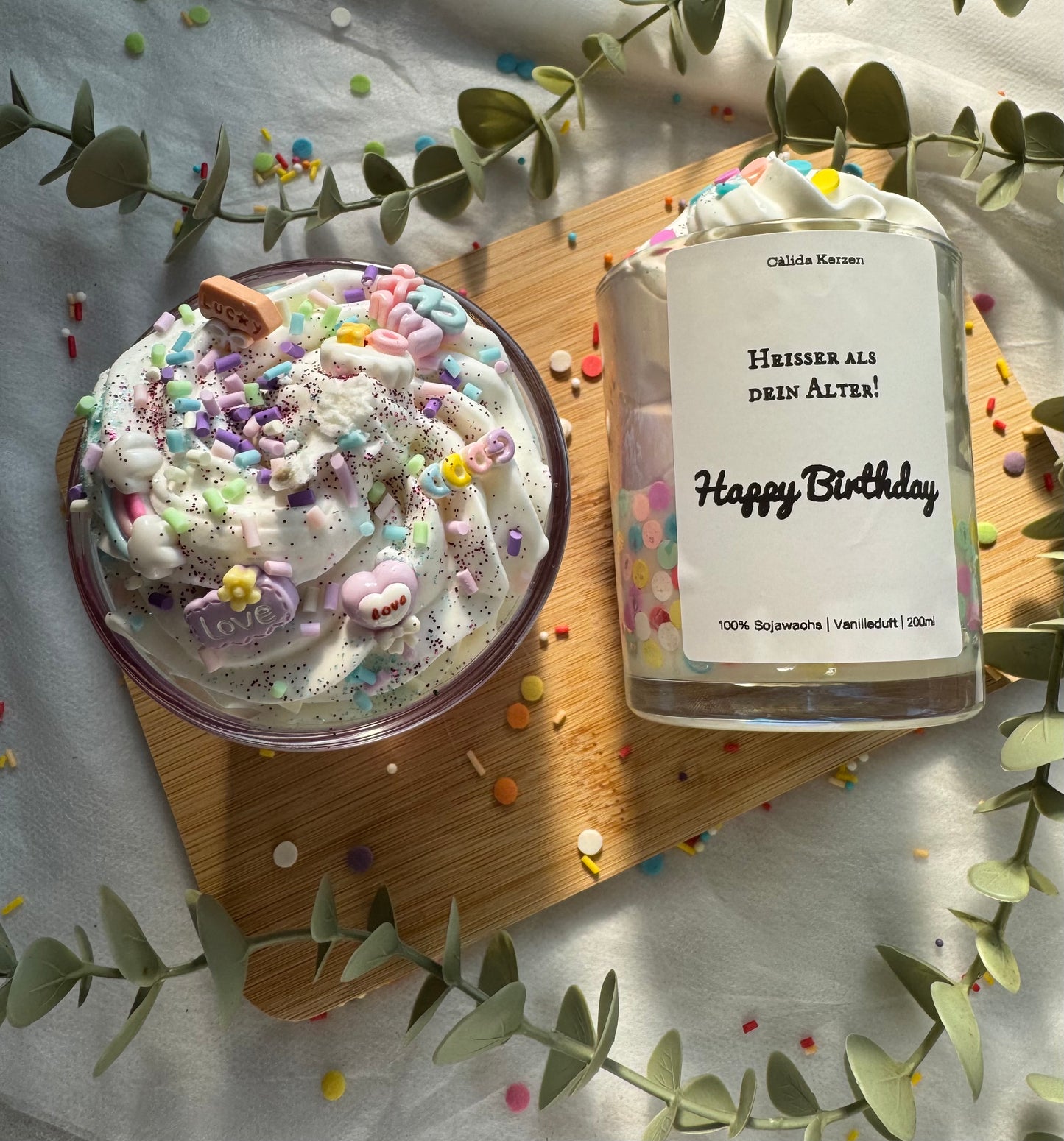 Happy Birthday Dessertkerze – personalisierbar