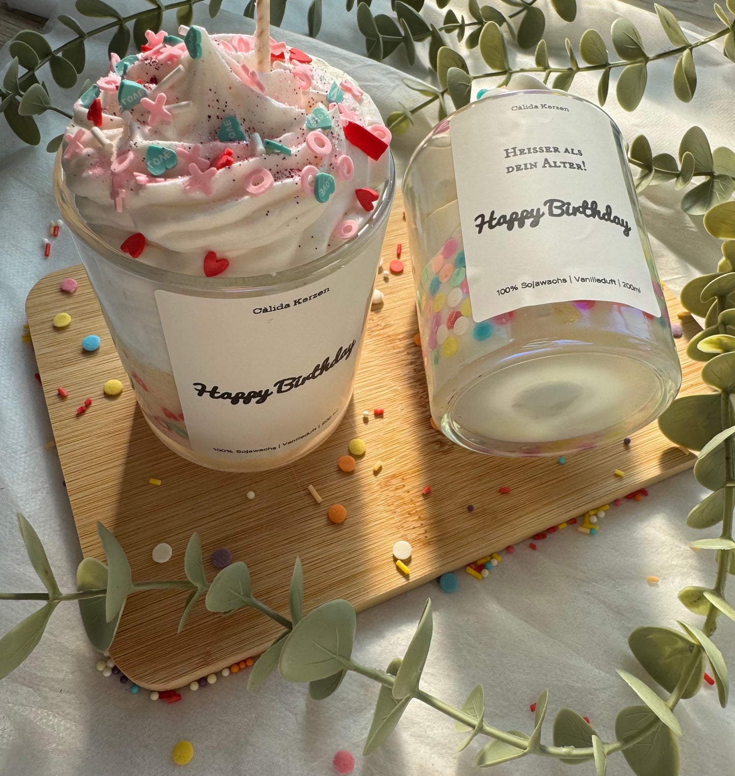 Happy Birthday Dessertkerze – personalisierbar