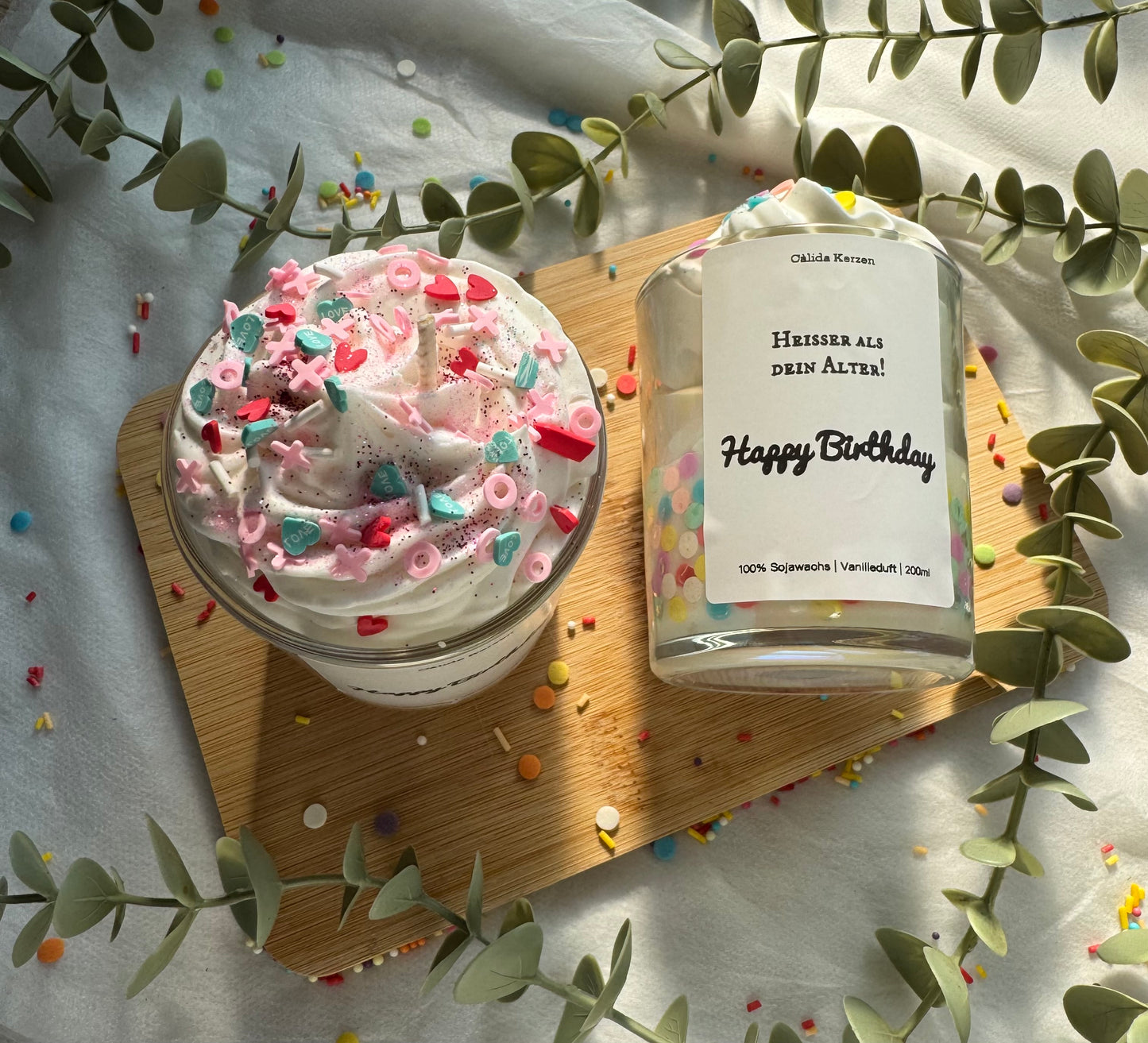 Happy Birthday Dessertkerze – personalisierbar