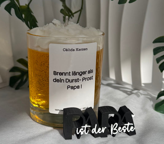 Papa Bierkerze – personalisierbar | Geschenk für Papa