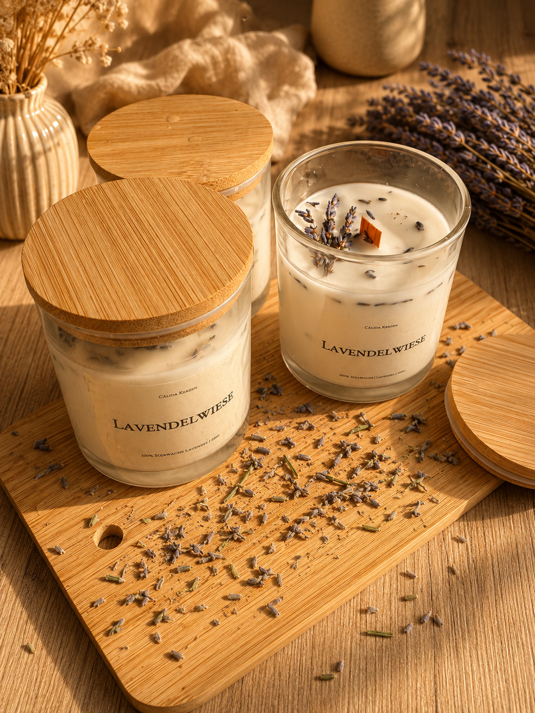 Lavendel Duftkerze aus Sojawachs – Entspannung für Zuhause